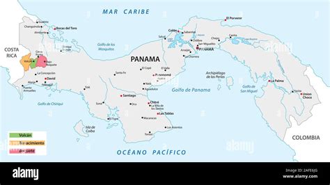 Map Of The Coffee Growing Areas Of Panama Stock Vector Image Art Alamy