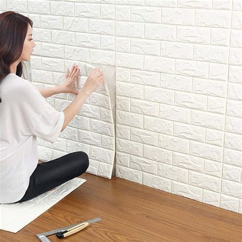 Buy WANWEITONG 3D Brick Wallpaper White Brick Pattern Wall Stickers