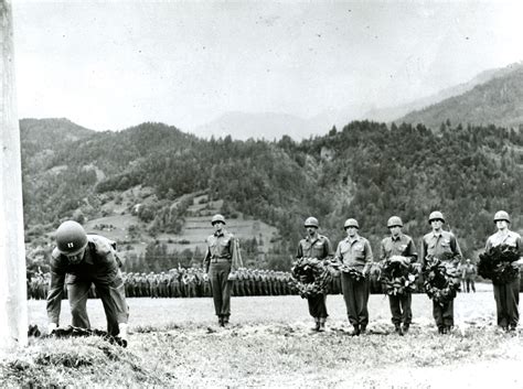 American Captain Lays Down A Wreath During Memorial Ceremony Belluno