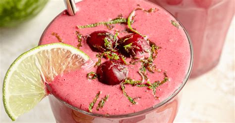 Cherry Lime Smoothie Ambitious Kitchen