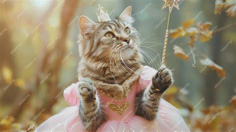 cute cat   princess costume   crown  wand