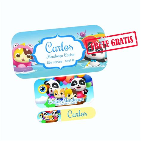 Etiquetas Escolares Babybus 110un | Elo7 Produtos Especiais