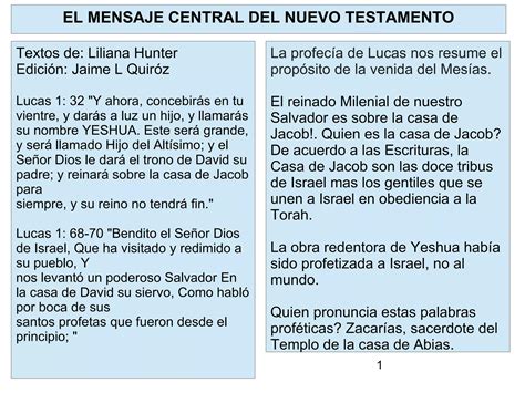 Ain El Mensaje Central Del Nuevo Testamento Ppt