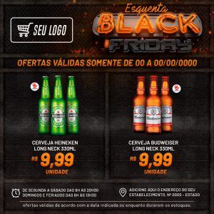 Esquenta Black Friday Cerveja Heineken Social Media Psd Edit Vel