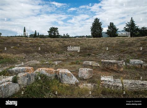 The ancient theatre of Eretria. Euboea, Greece Stock Photo - Alamy