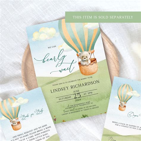 Hot Air Balloon Baby Shower Toppers Muffin Toppers Instant Print BS59
