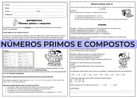 Exercícios Números Primos E Compostos 6 Ano Com Gabarito