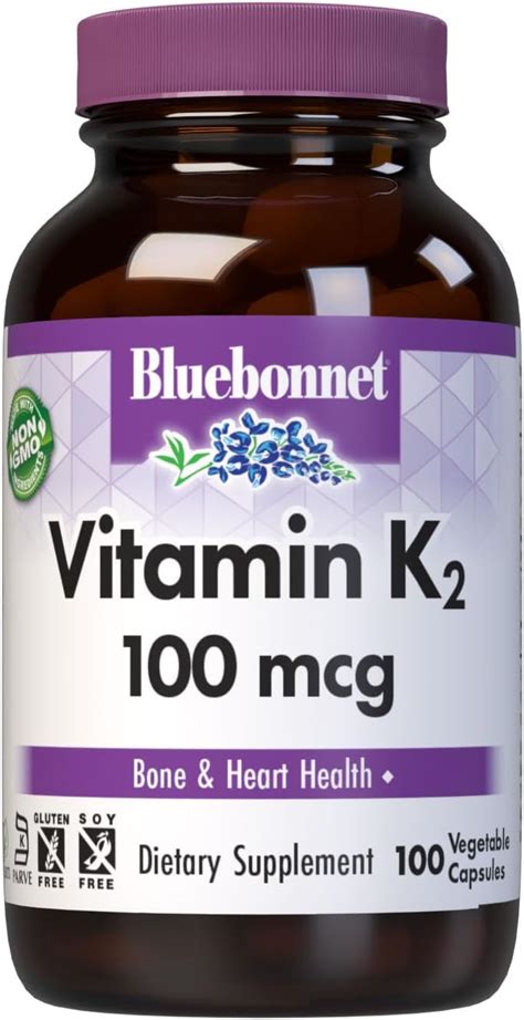 Amazon Now Foods Vitamin K 2 MK7 Veg Capsules 100 Mcg 60 Count