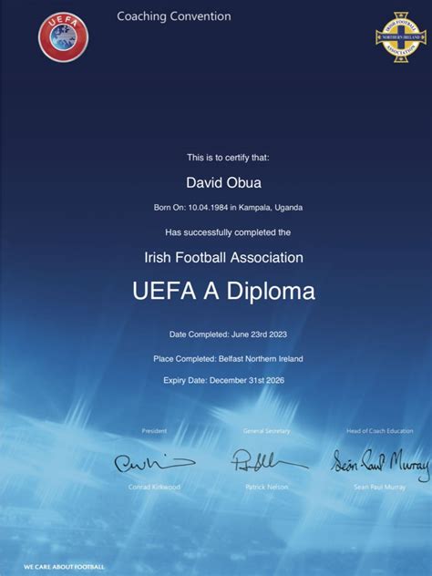 Uganda Cranes Legend David Obua Completes UEFA A Diploma Pulse Sports