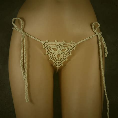 hecho a mano crochet micro bikini G Tanga mujeres extreme Sexy brasileño cadena mini bikini
