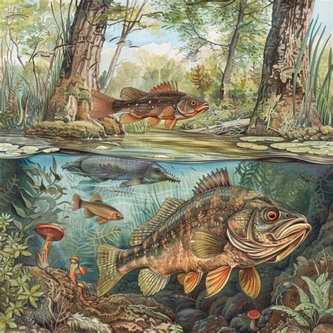 A Detailed Illustration Of An Invasive Fish Species In A Freshwater