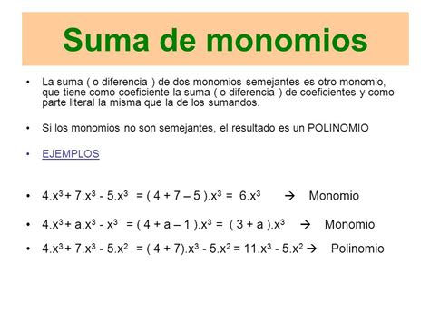 Ejemplos De Suma Y Resta De Monomios Resueltos Nuevo Ejemplo