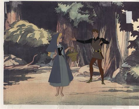 Production Cels Featuring Briar Rose And Prince Phillip From Sleeping