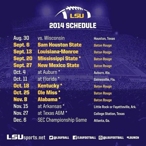 Lsu Football Schedule 2025 Printable - Stella Kruse