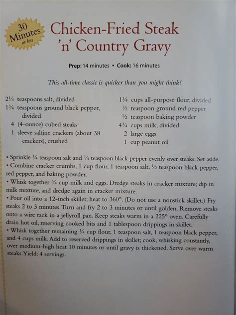 Chicken Fried Steak And Gravy Recipe