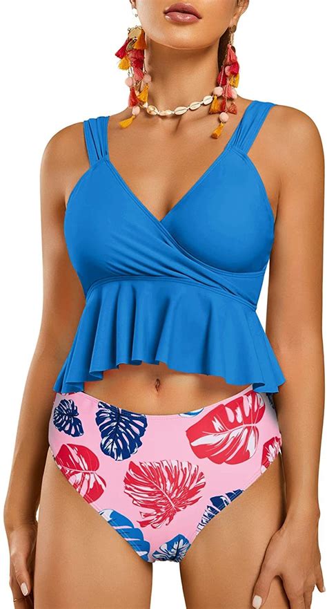 2023 New Mature Women Sexy Beachwear 2 Pieces Swimsuit String High Waist Swimwear Swimming