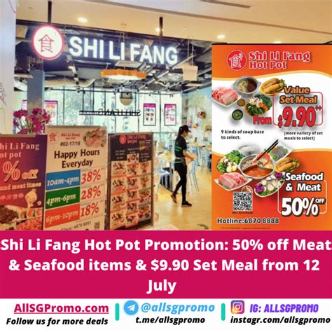 Shi Li Fang Hot Pot Promotion Off Meat Seafood Items Set Meal From July