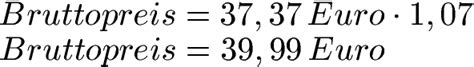 Prozentrechnung Mehrwertsteuer Brutto Und Netto