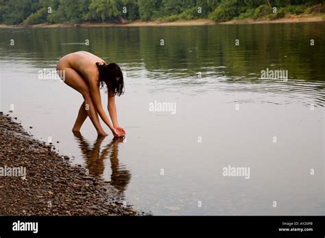 Nude Woman In River Stock Photo Alamy