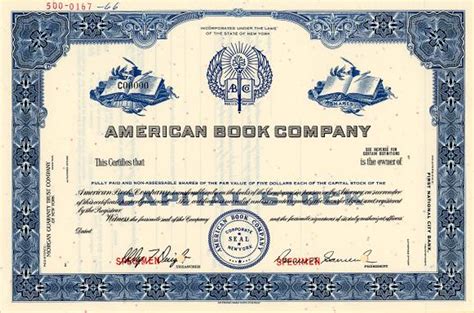 American Book Company New York Collect Stocks And