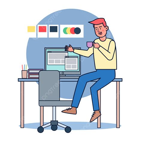 Brosur Desain Web Desainer Grafis Gambar Png