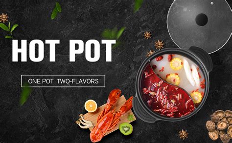 Amazon Hot Pot With Divider For Induction Cooker Dual Sided Soup Cookware Two Flavor