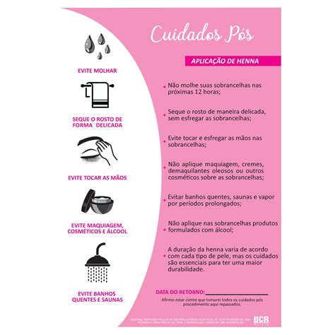 Bloco Cuidados Pós Henna