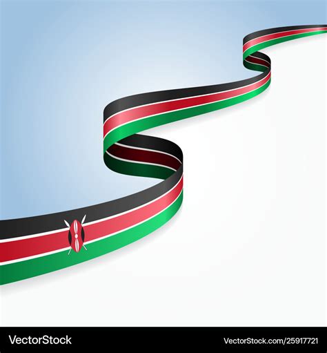 Kenyan Flag Wavy Abstract Background Royalty Free Vector