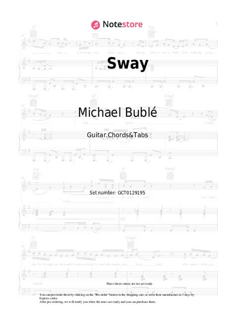 Sway Chords And Tabs Michael Bublé In Note Guitar Chords