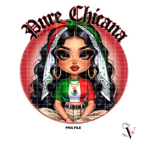 Chicana Pride Bundle Chicana Chola Chibi Style Cinco De Mayo Latina Shirt Png For Dtf Iron On