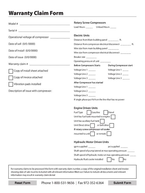 Fillable Online Online Warranty Claim Form Template 123 Form Builder
