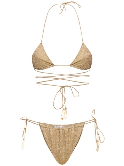 Lumière embellished triangle bikini set Oséree Swimwear Women Luisaviaroma