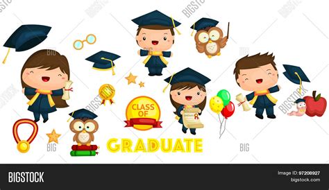 Graduation Vector Set Vector And Photo Free Trial Bigstock