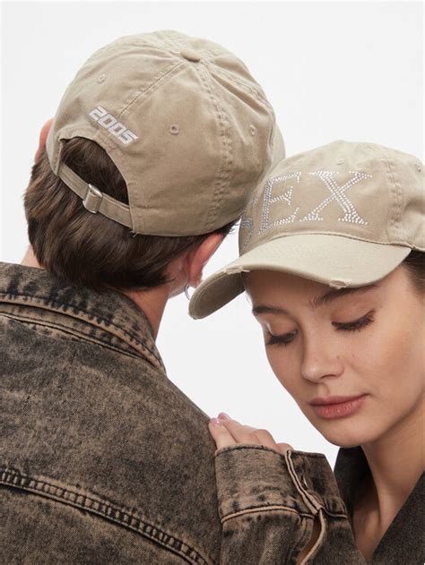 Czapka z daszkiem Sex Hat Beżowy Modivo pl