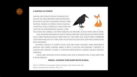 Fabula A Raposa E O Corvo - A Raposa e o Corvo (Fábula de Esopo) - YouTube