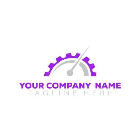 Un Logo Morado Y Morado Con Una Rueda Dentada Vector Premium