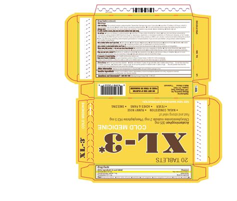 Pill Identifier Cold Medicine Xl3 Size Shape Imprints And Color