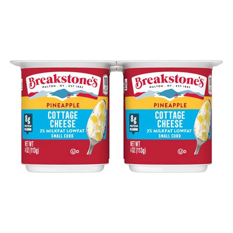 Breakstone S Lowfat Small Curd Cottage Cheese With Pineapple And 2 Milkfat Oz Cup Ct