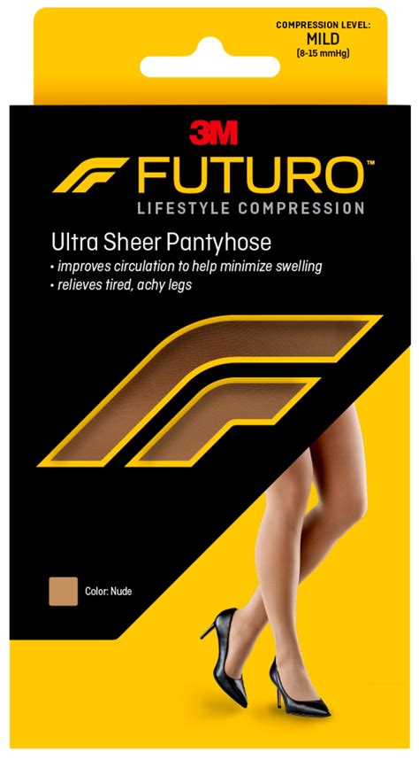 FUTURO Ultra Sheer Pantyhose Medium F Cut Medium Nude Per Case Walmart
