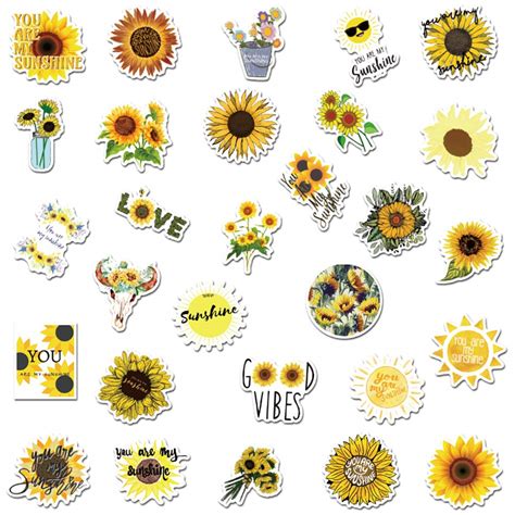 Pegatinas De Girasol Paquetb08ds7zll7