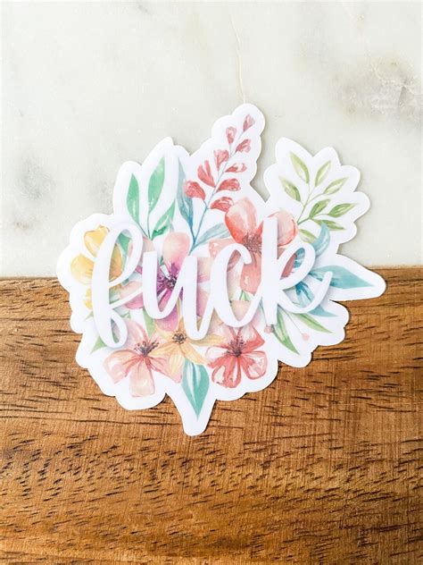 Floral Swear Sticker Floral Flowers Fuck F Word Laptop Stickers