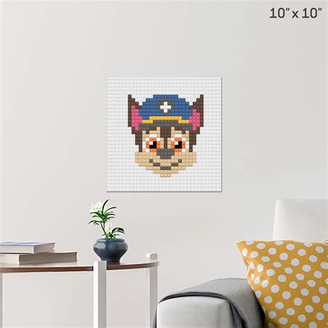 Chase Pixel Art Wall Poster Build Your Own With Bricks Brik