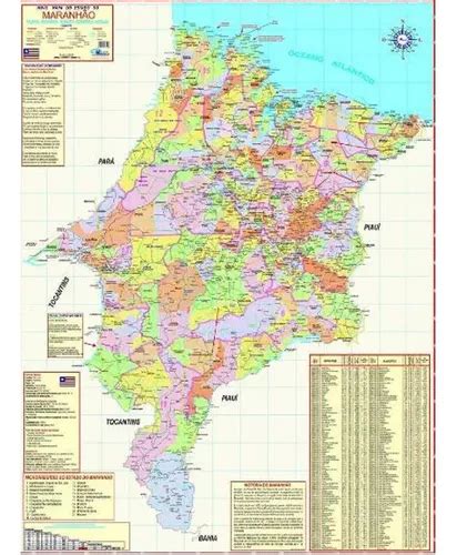 Mapa Geográfico Político E Rodoviário Gigante Do Estado Do Maranhão