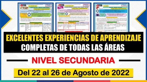 Excelente EXPERIENCIA DE APRENDIZAJE COMPLETA de todas las Áreas para