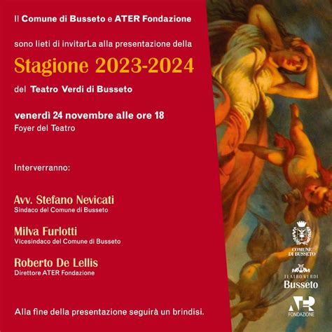 PRESENTAZIONE STAGIONE DI PROSA 2023 2024 Busseto Live IT