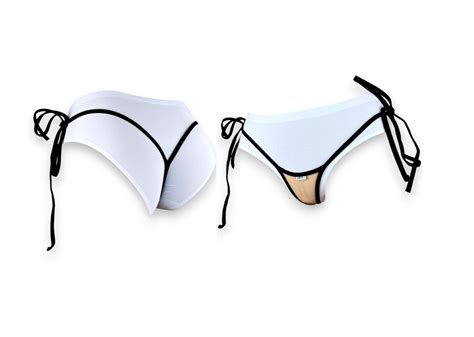 S Y Back Micro Bikini Thong Sexy String Spandex Swimwear Minimalist Tie Side Bikini