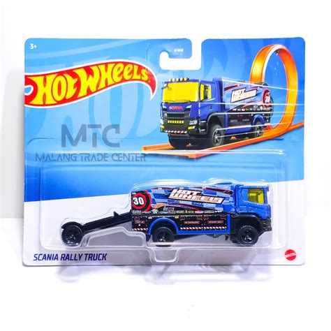 Jual Hot Wheels Haulers Track Stars Scania Rally Truck Blue G Shopee Indonesia