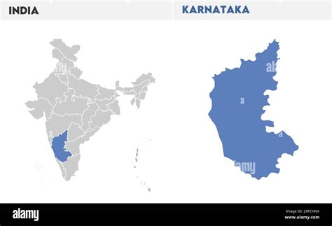 karnataka map illustration state  india republic  india
