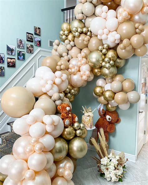 Guirnalda De Arco De Globos Nude Doble Relleno Color Rubor Marr N Beige Crema Dorado