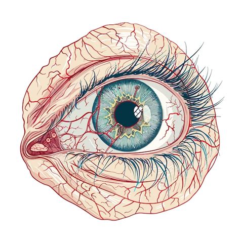 Un Dibujo De Un Ojo Humano Con Un Ojo Azul Y Un Ojo Verde Vector Premium